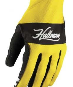 Thor Hallman Mainstay Glove -Thor Motocross Sales thor hallman mainstay glove yellow checker 4