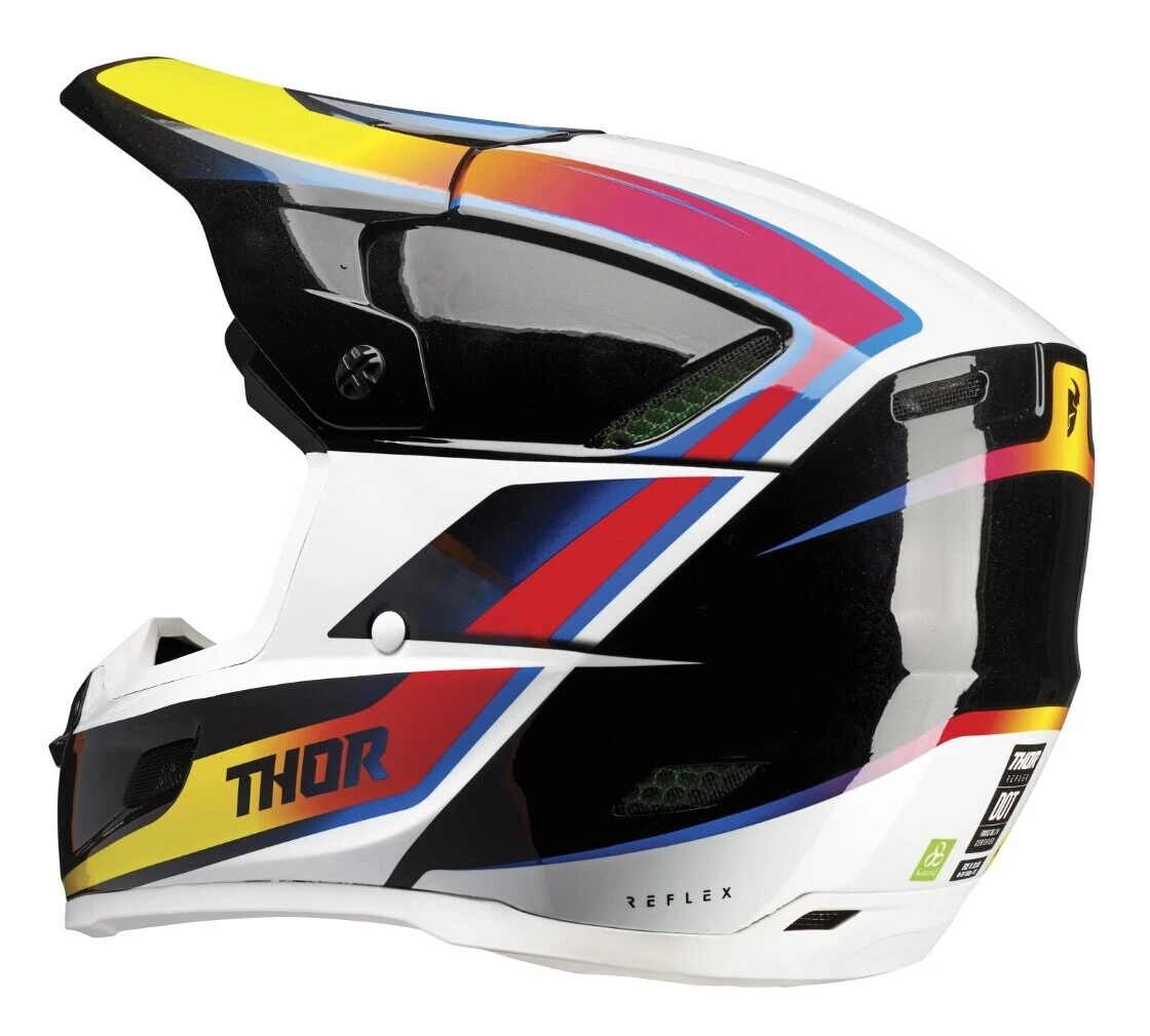 Thor Reflex Accel Helmet Black/White/Acid / LG [Open Box] - Image 3